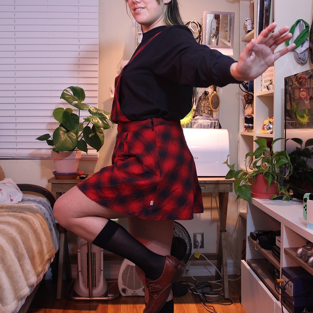 Vans Circle Skirt Plaid With Suspenders
